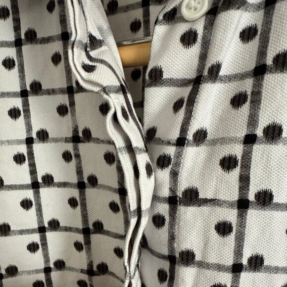 & OTHER STORIES | Windowpane Plaid Polka Dot Button Down Blouse | Size 4 - Picture 5 of 6